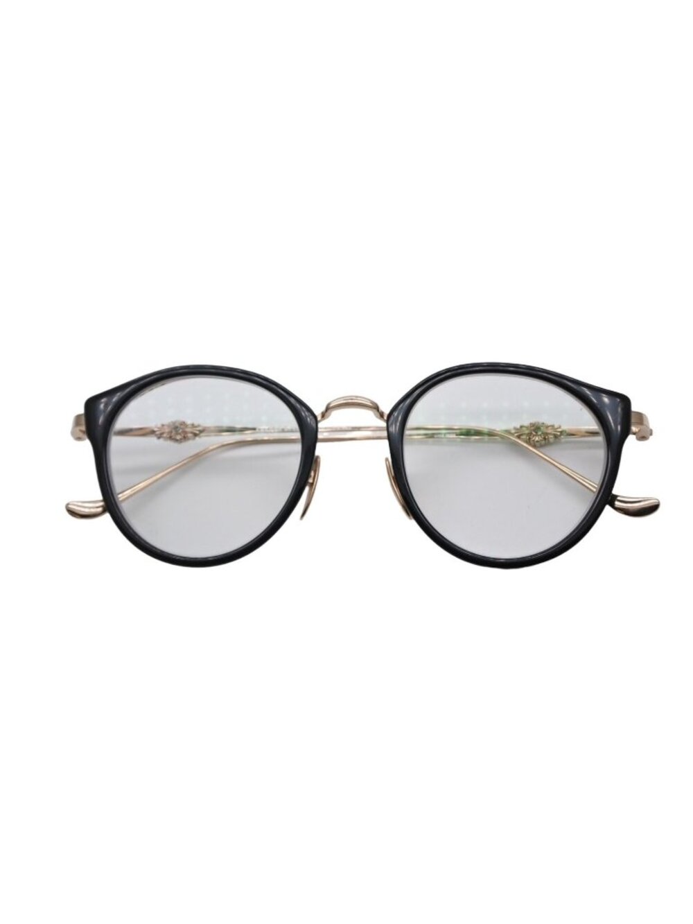 Chrome Hearts Dig Big Sunglasses Eyewear 45 Floral Cross Black Gold
